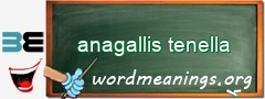 WordMeaning blackboard for anagallis tenella